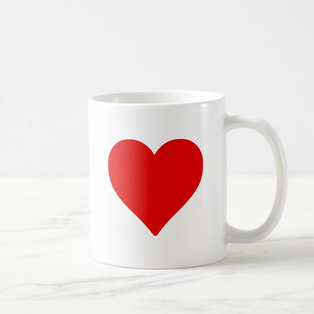 Mug Red Heart Shape Love Classic Simple Minimalisme (Droite)