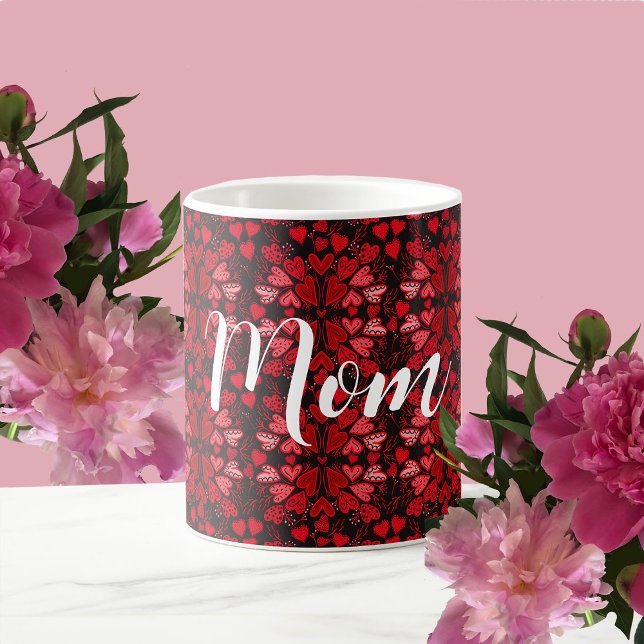Mug Red Hearts Love Personnalisé (Créateur téléchargé)
