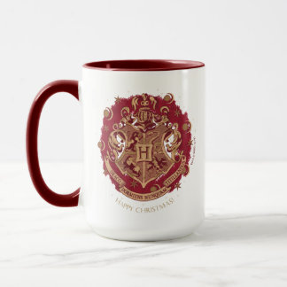 Mug Red HOGWARTS™ Crest Holiday Wreath