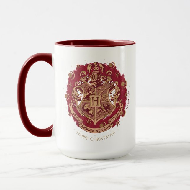 Mug Red HOGWARTS™ Crest Holiday Wreath (Gauche)