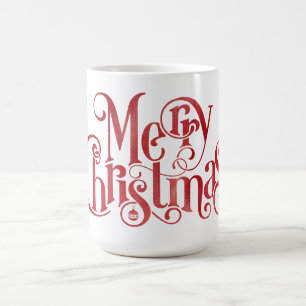 Mug Red Joyeux Noël Typographie Festive Police