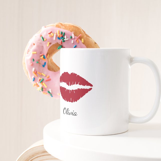 Mug Red Lips, cadeau de couple de la Saint-Valentin, (Créateur téléchargé)