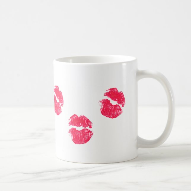 Mug Red Lips Kiss Lipstick Baisers Saint Valentin Amou (Droite)