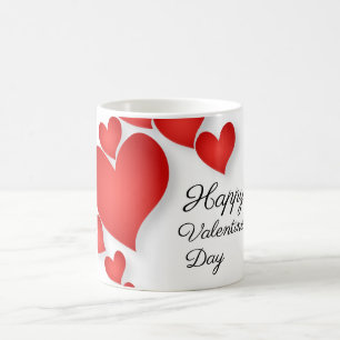 Mug Red Love Heart Shape Valentine' Day