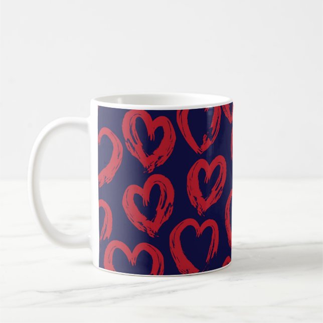 Mug Red Navy Heart en forme de Valentine’s Day - sans  (Gauche)