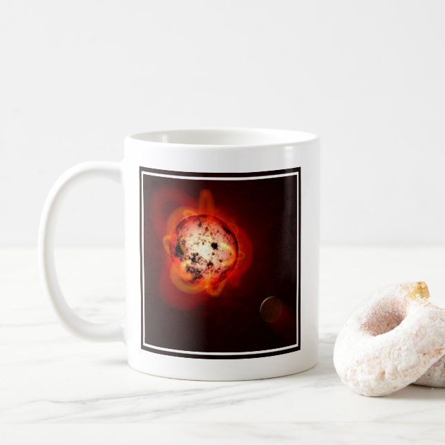 Mug Red Nwarf Star Orbité Par Une Hypothétique Exoplan (Avec donut)