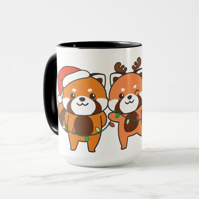 Mug Red Panda Christmas Animals Cute Red Pandas (Devant gauche)