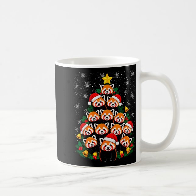 Mug Red Panda Christmas Tree Funny Animal  (Droite)