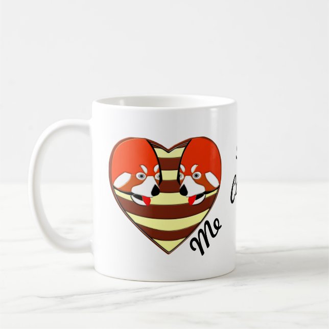 Mug Red Panda Coeur d'amour (Gauche)