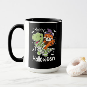 Mug Red Panda Halloween Happy T-rex costume maman