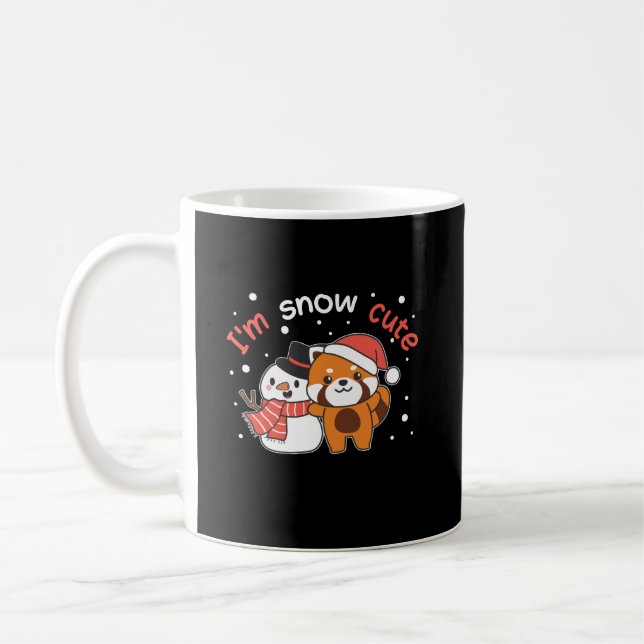 Mug Red Panda I'm Snow Cute Snowman (Gauche)