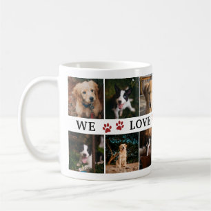 Mug Red Paws We Love You Dad Photo Collage