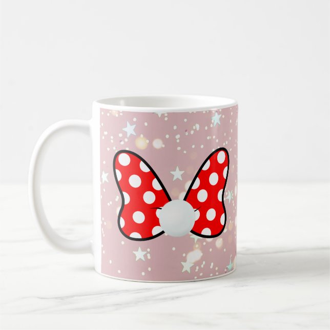 Mug Red polka dots vibrant Ribbon (Gauche)