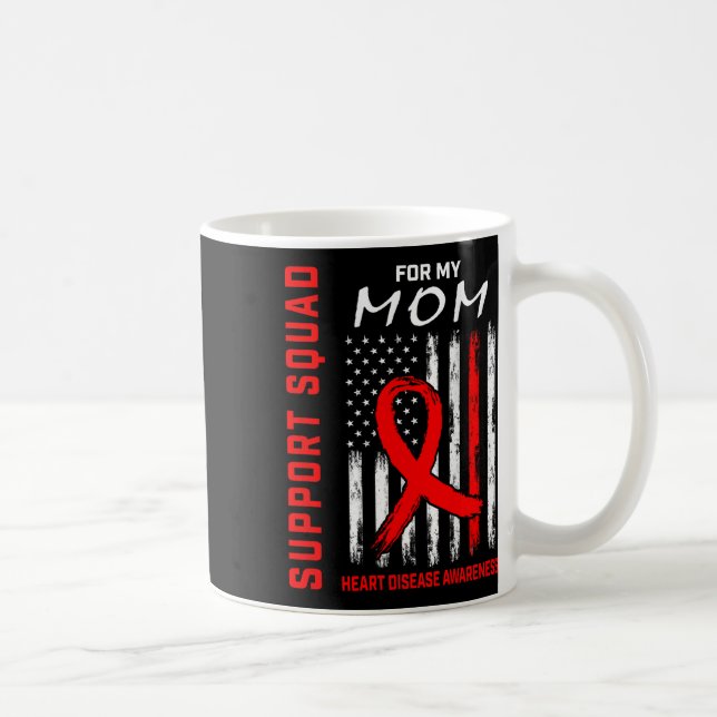 Mug Red Ribbon Maman Maladie cardiaque Drapeau de sens (Droite)