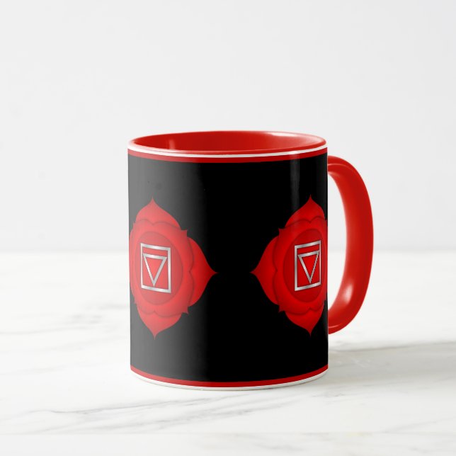 Mug Red Root Chakra Spirituel Zen Yoga Zen (Devant droit)