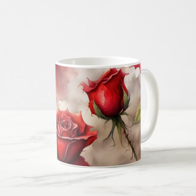 Mug Red Rose Valentine or Thank You (Devant droit)
