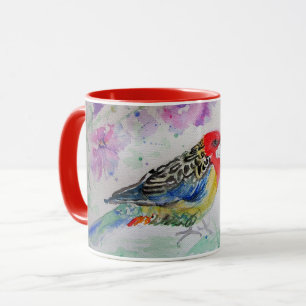 Mug Red Rosella Australian Birds