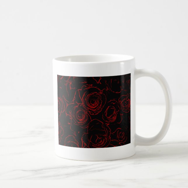 Mug Red Roses Arrière - plan noir (Droite)