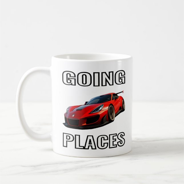 Mug Red sports car for car lover going places (Gauche)