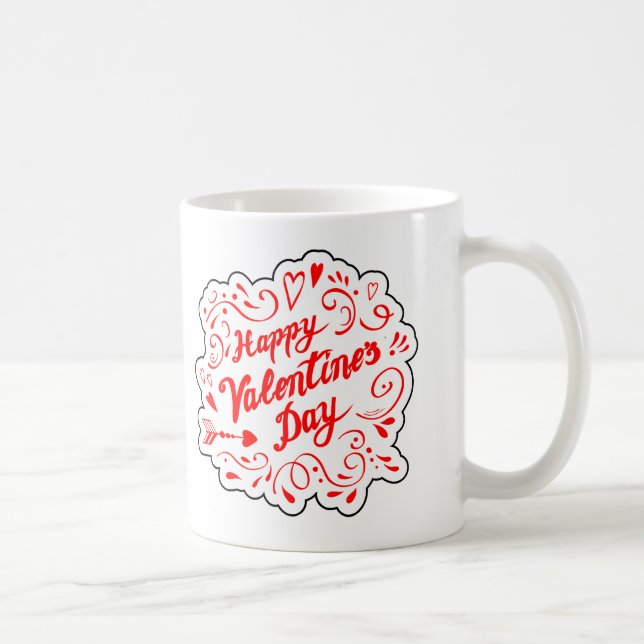 Mug Red Tourbillonnant Valentine's Day Graphic (Droite)