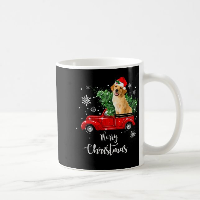 Mug Red Truck Merry Christmas Tree Golden Retriever Ch (Droite)