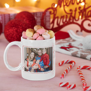 Mug Red & White Stars Photo de famille Joyeux Noël