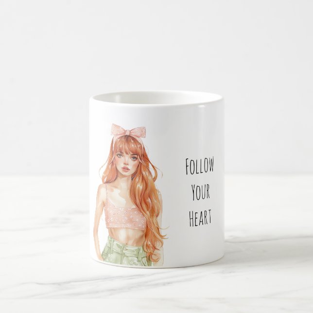 Mug Redhead Girl Pink Bow (Centre)