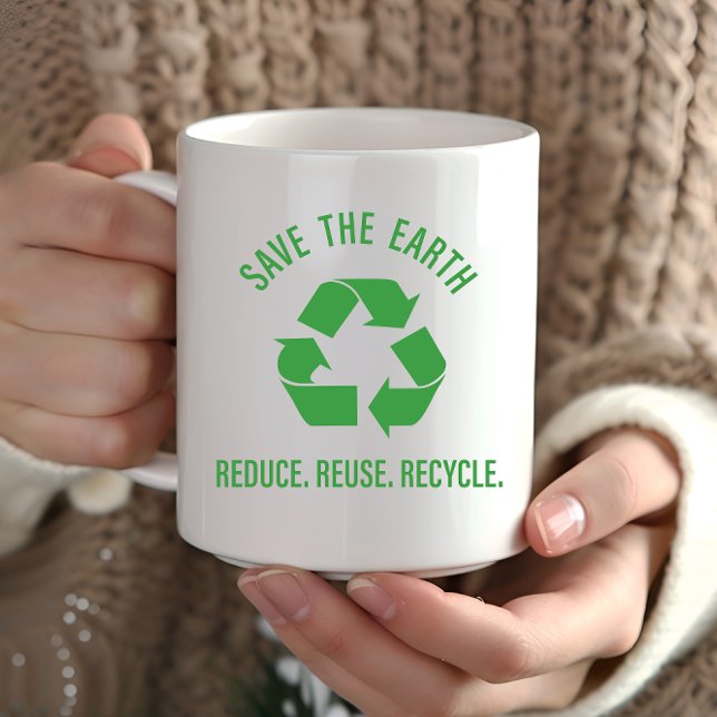 Mug Réduire la réutilisation recycler sauver la terre (Créateur téléchargé)