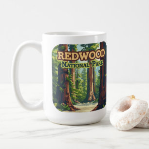 Mug Redwood National Park California Tree Retro