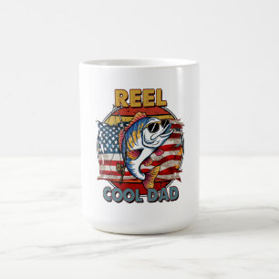 Mug Reel Cool Papa : Patriotique Pêche Amusant