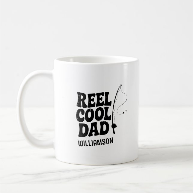 Mug Reel Cool Papa Pêche Funny Fête des pères cadeau (Gauche)