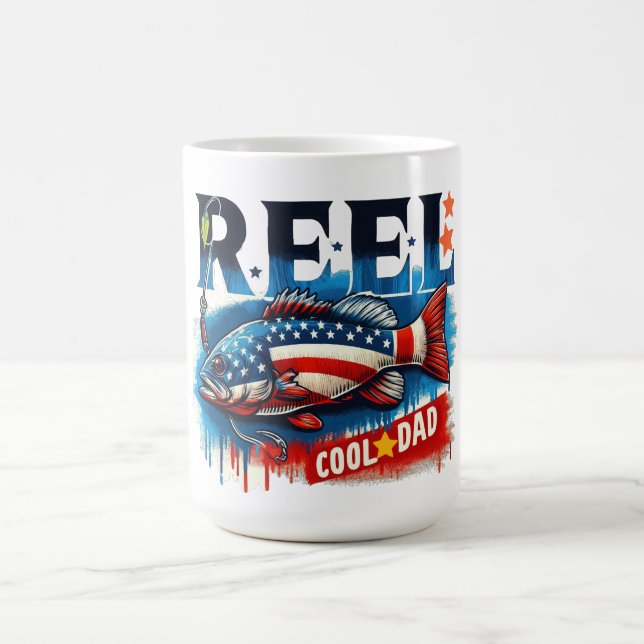 Mug Reel Cool Papa - Style Patriotique Pêche (Centre)