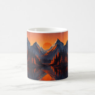 Mug Reflet de coucher de soleil de montagne sur un cie