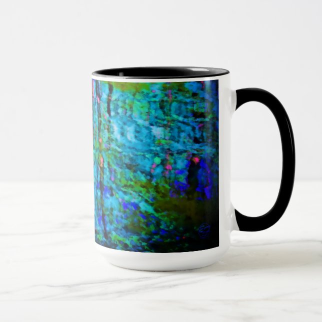 Mug Reflets de forêt d'étang au clair de lune (Droite)