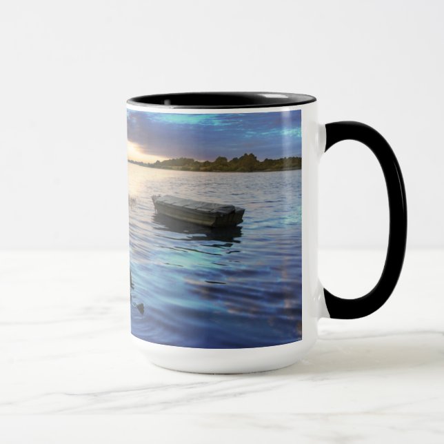 Mug Réflexion de bateaux à voile du coucher du soleil (Droite)