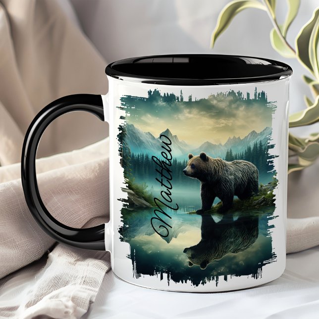 Mug Réflexion de la forêt Brown de grizzlis (Créateur téléchargé)