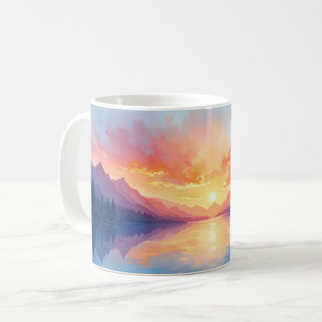 Mug Réflexion du soleil de montagne (Devant gauche)