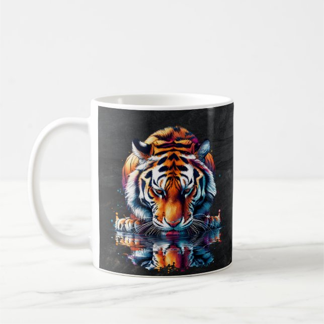 Mug Réflexion du tigre buvant de l'eau  (Gauche)