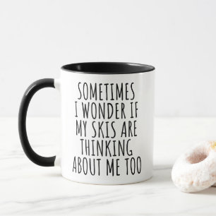 Mug Réflexion sur mes skis Drôle de skieur Sports d'hi