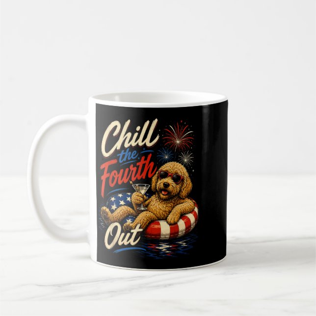 Mug Refroidir le quatrième drôle de Goldendoodle amate (Gauche)