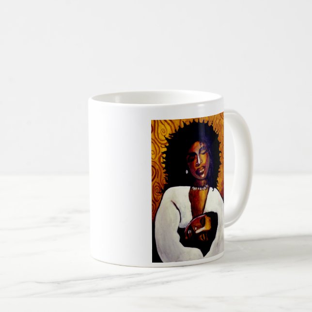 Mug Refuge dans vos bras | Art noir afrocentrique (Devant droit)