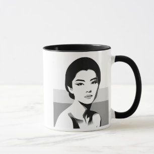 Mug Regard intemporel, l'élégance en noir et blanc.