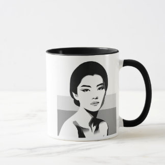 Mug Regard intemporel, l'élégance en noir et blanc.