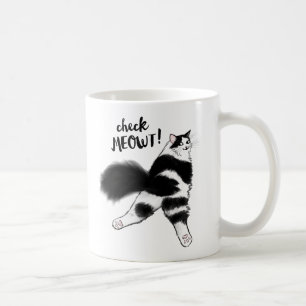 Mug Regarde Meowt ! Amusant noir et blanc flot de chat