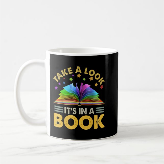 Mug Regardez, c'est dans un livre Lecture Retro Rainbo (Gauche)