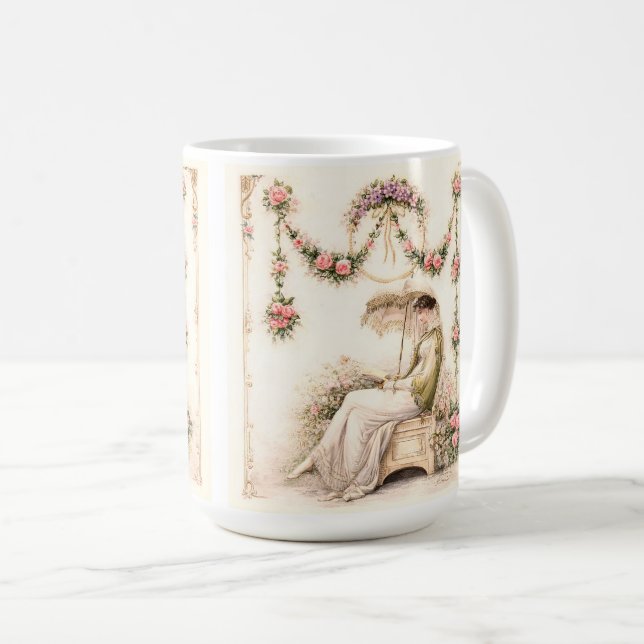 Mug Regency Rose Garden Reading Lady (Devant droit)