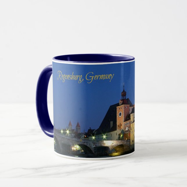 Mug Regensburg, Allemagne photo de paysage pittoresque (Devant gauche)