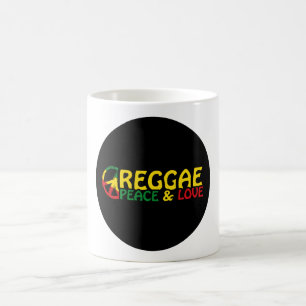 Mug Reggae art avec des mots positifs Paix et Amour