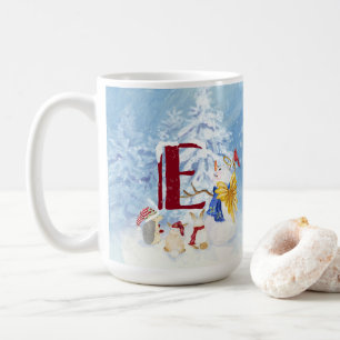 Mug Région boisée d'ange de bonhomme de neige de Noël