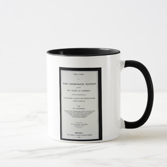 Mug région d'Anti-retrait, par nation cherokee, dans (Droite)